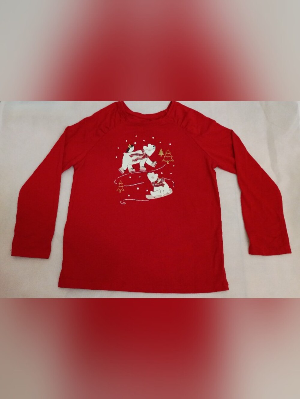 Garanimals Red Long Sleeve Polar Bear Graphic Tee